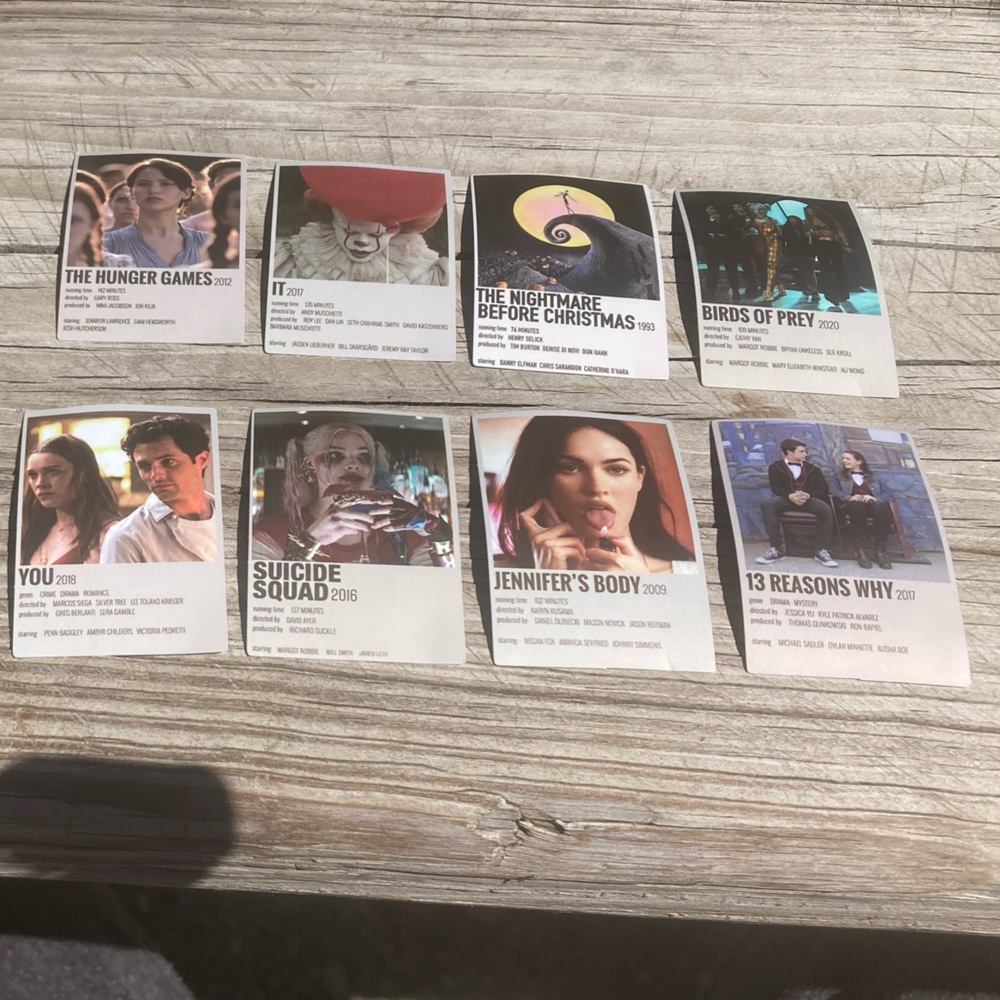 8 different Popular shows & movies stickers